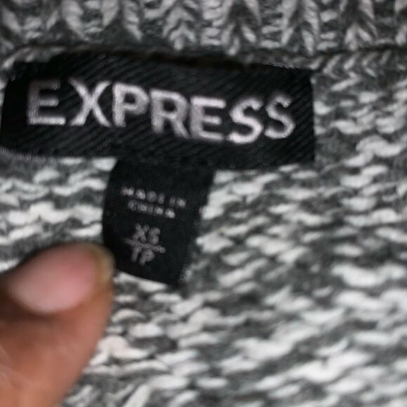 Express Marled Crewneck Open Cable Knit Sweater - Picture 5 of 6